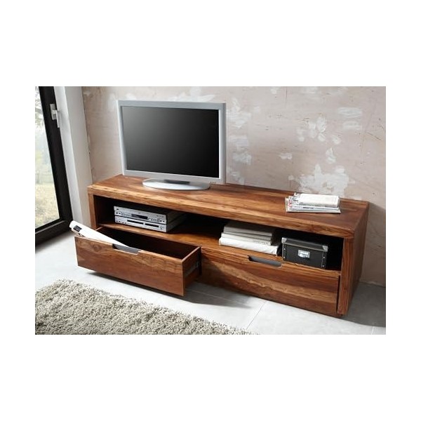 Meuble TV 180x50cm - Bois Massif de Palissandre laqué - Duke 114