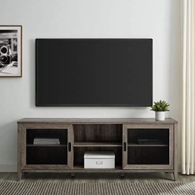 Walker Edison Furniture Company Meuble de rangement pour TV jusquà 78" Salon 70 Inch gris