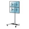 KIMEX - Support TV - pour 2 écrans 40-65 - sur roulettes - Hauteur 240cm - 031-1201K2