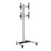 KIMEX - Support TV - pour 2 écrans 40-65 - sur roulettes - Hauteur 240cm - 031-1201K2