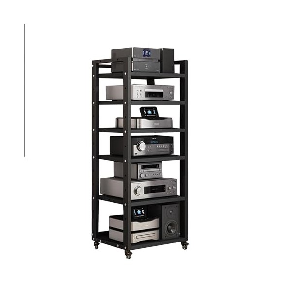 Support De Stockage Multimédia Amovible, Armoire Dassemblage De Support Audio-vidéo Avec 6 Étagères Réglables, Adaptée Au Le