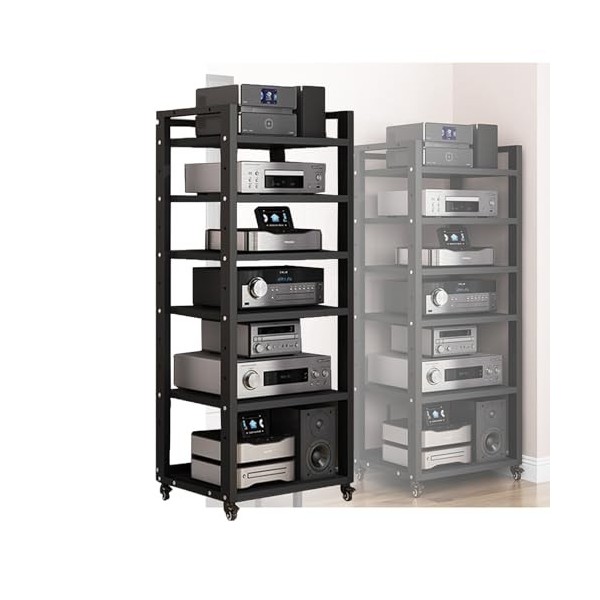 Support Multimédia AV Support Dangle Support De Rangement For Composants Stéréo De Divertissement Avec Support En Bois Régla