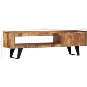 Meuble TV Meuble TV Meuble TV avec Rangement Meuble TV en Bois 55,1" x11,8 x15,7 Bois de Sesham Massif pour Salon, Couloir, E