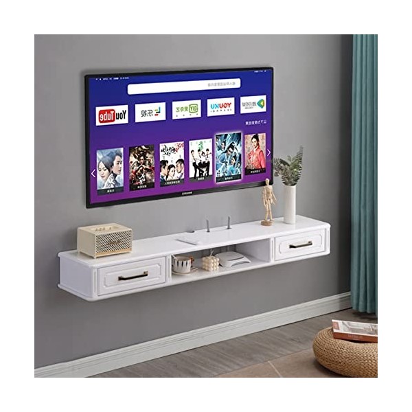 Meuble TV Flottant Meuble TV Flottant Moderne, Console multimédia Murale, Centre de Divertissement, Meuble de Rangement Mural