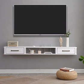 Meuble TV Flottant Meuble TV Flottant Moderne, Console multimédia Murale, Centre de Divertissement, Meuble de Rangement Mural
