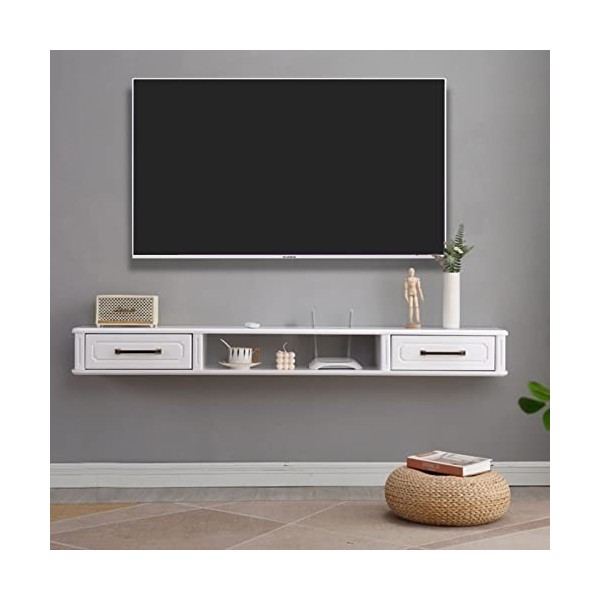 Meuble TV Flottant Meuble TV Flottant Moderne, Console multimédia Murale, Centre de Divertissement, Meuble de Rangement Mural