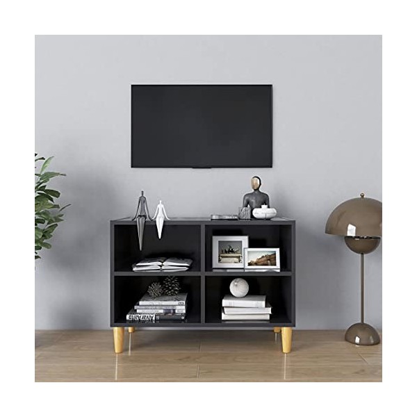 Meuble TV avec Compartiments et Pieds en Bois, Meuble TV Moderne, Meuble TV, Meuble TV en Bois, Table TV pour Salon, Salle de