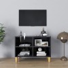 Meuble TV avec Compartiments et Pieds en Bois, Meuble TV Moderne, Meuble TV, Meuble TV en Bois, Table TV pour Salon, Salle de