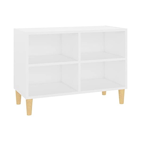 Meuble TV avec Compartiments et Pieds en Bois, Meuble TV Moderne, Meuble TV, Table TV pour Salon, Salle de Divertissement, Co