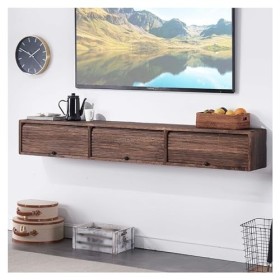 Meuble TV Flottant, Console multimédia Murale, Meuble TV Flottant Moderne, étagère de Divertissement TV avec Porte et Rangeme