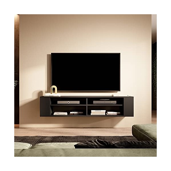Selsey Weri - Meuble TV - 140 cm, Noir - Style Moderne