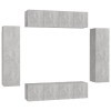 DCRAF Home Hardware Businese Meuble TV 6 pièces en bois Gris béton