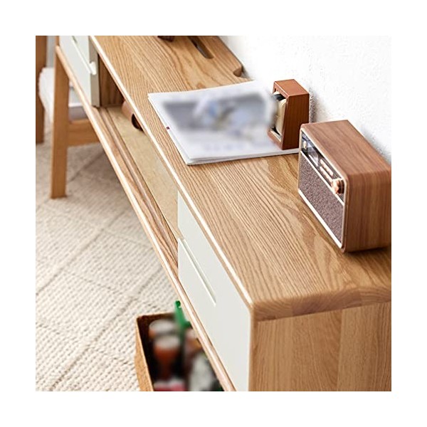 RUtavm Meuble TV Flottant, Meuble TV Flottant, Conception de Porte coulissante des Deux côtés, poignée rainurée, étagère TV M