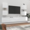 RAUGAJ Home Hardware Businese Meuble TV 6 pièces en bois Blanc brillant