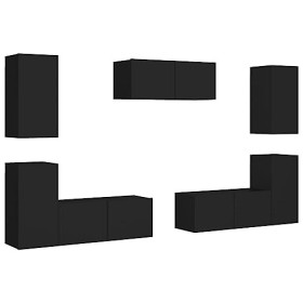 Home Hardware Businese Meuble TV 7 pièces en bois Noir