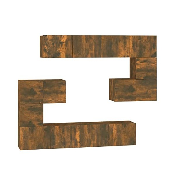 TEKEET Home Hardware Businese Meuble TV mural en chêne fumé