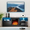 oneinmil Meuble TV moderne de 65 pouces pour TV de 75" pour salon, meuble TV avec cheminée électrique de 45,7 cm, meuble de r