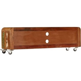 Suuim Meuble TV de Salon Meuble TV Console multimédia Meuble TV en Bois 47,2" x11,8 x14,2 Bois de récupération Massif pour Sa