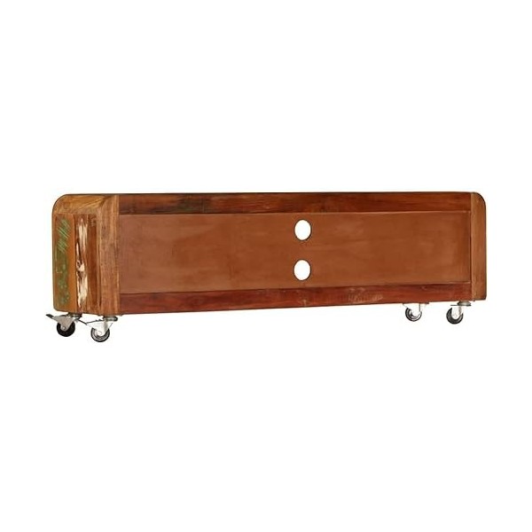 Suuim Meuble TV de Salon Meuble TV Console multimédia Meuble TV en Bois 47,2" x11,8 x14,2 Bois de récupération Massif pour Sa