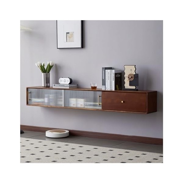 Meuble TV Banc TV Meuble TV flottant suspendu for salon, console TV, centre de divertissement mural, meuble TV avec porte en 