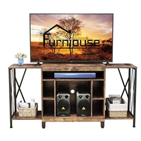 Furniouse Meuble TV pour TV jusquà 65 pouces - Réglable à deux voies - Meuble TV télescopique avec rangement - Centre de div