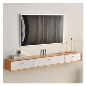 Support mural pour TV Meuble TV flottant en bois, centre de divertissement flottant de 78,7" for téléviseurs jusquà 80 pouce