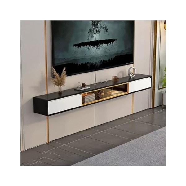 Support mural pour TV Meuble TV mural de 78,7 pouces, console multimédia for centre de divertissement, étagère TV flottante, 