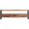 Meuble TV en Bois avec 3 Tiroirs et 1 Compartiment, Centre de Divertissement en Bois dacacia Massif, Table de Console TV, Me