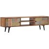 Meuble TV Salon Meuble TV Console Multimédia Meuble TV en Bois 55" x11,8 x15,7 Bois dAcacia Massif pour Salon, Couloir, Entr