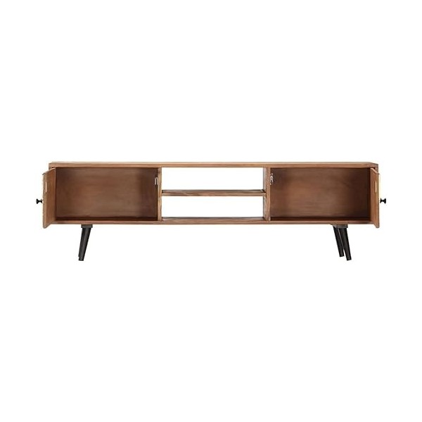 Meuble TV Salon Meuble TV Console Multimédia Meuble TV en Bois 55" x11,8 x15,7 Bois dAcacia Massif pour Salon, Couloir, Entr