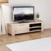 Meuble TV Meuble TV avec Console multimédia de Rangement Meuble TV de Salon Bois dacacia brossé Massif 55"x15"x15,7 pour Sal