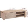 Meuble TV Meuble TV avec Console multimédia de Rangement Meuble TV de Salon Bois dacacia brossé Massif 55"x15"x15,7 pour Sal