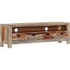 Meuble TV Meuble TV avec Rangement Salon Meuble TV Console Multimédia Bois de Sesham Massif 51,1" x11,8 x15,7 pour Salon, Cou