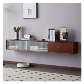 Meuble TV Suspendu Meuble TV flottant suspendu for salon, console TV, centre de divertissement mural, meuble TV avec porte en