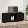 Meuble TV avec 2 Grands Compartiments, Meuble TV en Bois Massif, Meuble TV Moderne pour Salon, Meuble TV, Blanc 74x35x44 cm 