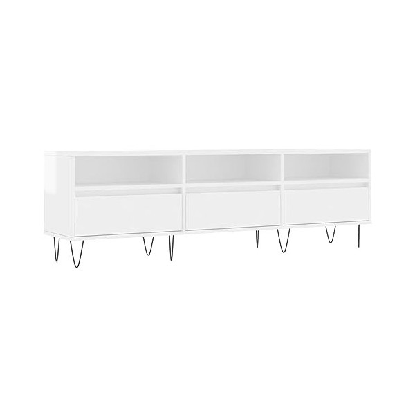 vidaXL Meuble TV Gris béton 150x30x44,5 cm Bois dingénierie