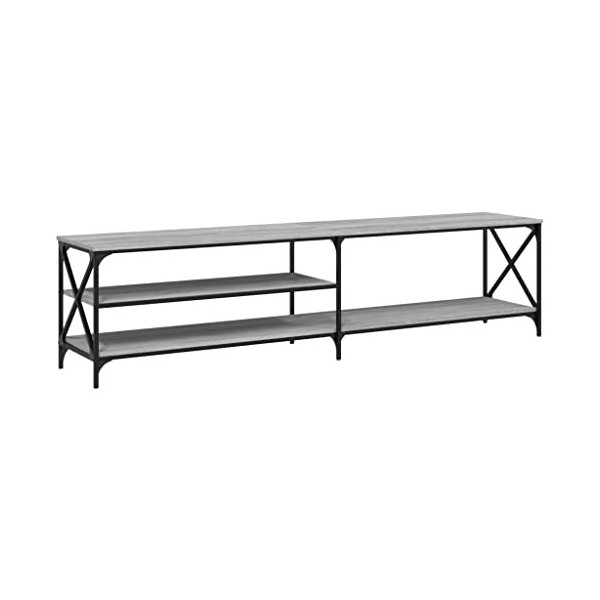 GaRcan Meuble TV, Meuble TV avec étagères, Meuble multimédia pour Salon, Centre de Divertissement, Style Industriel, Bois di