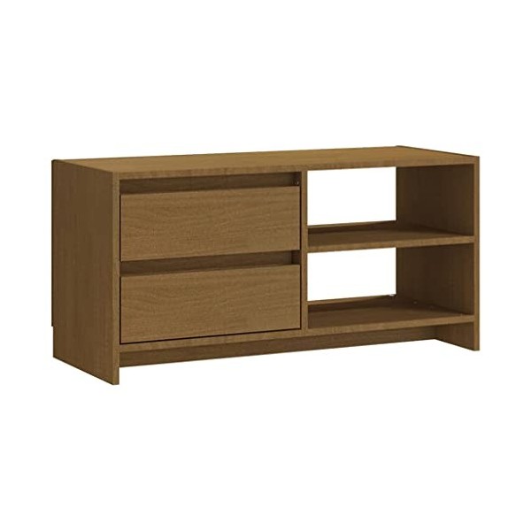 Maxspace TV Meuble, Meuble Tele, Meuble TV Chambre, Meuble TV IindustrielMarron Miel 80x31x39 cm Bois de pin massifConvient à