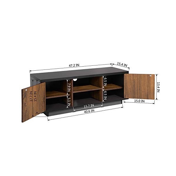 Meubles TV Meuble TV Moderne du Milieu du siècle de 47 po et Table de Console Centrale de Divertissement multimédia for télév