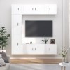 DCRAF Home Hardware Businese Meuble TV 7 pièces en bois dingénierie Blanc