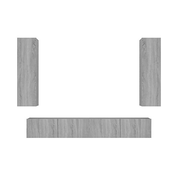 Home Hardware Businese Meuble TV 4 pièces en bois Sonoma Gris