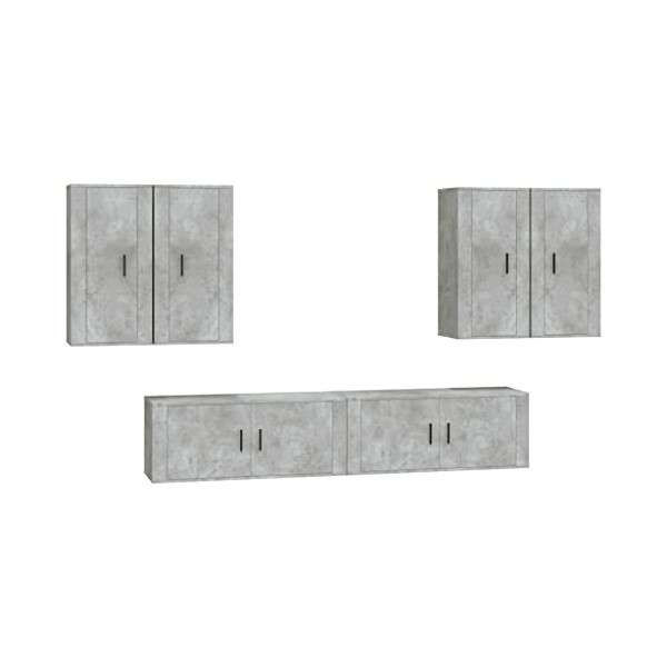 Home Hardware Businese Meuble TV 6 pièces en bois Gris béton