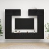 SHAPLE Home Hardware Businese Meuble TV 6 pièces en bois Noir