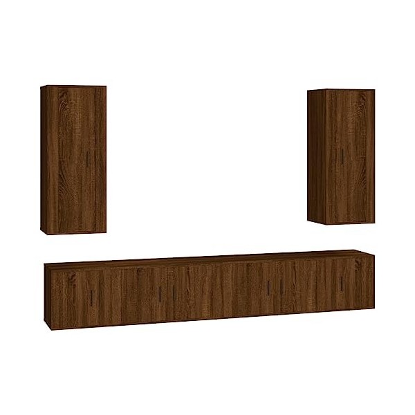 TALCUS Home Hardware Businese Meuble TV 6 pièces Chêne Marron