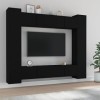 CBLDF Meuble TV 8 pièces en bois noir