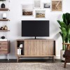 Nathan James Liam TV Moderne mi-siècle, Console multimédia ou Meuble de Divertissement avec Portes coulissantes, Panneau de P