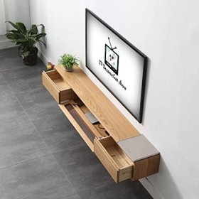 FHKBB Étagère TV Flottante Meuble TV Mural Console multimédia TV, Meuble TV Suspendu, étagère de Rangement, Armoire de Rangem