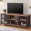 FATORRI Centre de divertissement industriel pour téléviseurs jusquà 65 pouces, meuble TV en bois rustique, grande console TV