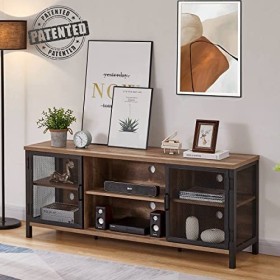 FATORRI Centre de divertissement industriel pour téléviseurs jusquà 65 pouces, meuble TV en bois rustique, grande console TV