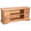 Biscottini Meuble tv bois massif L129xPR40xH60 cm Made in Italy | Meuble bois tv de tilleul | Table tv en bois artisanal | Me